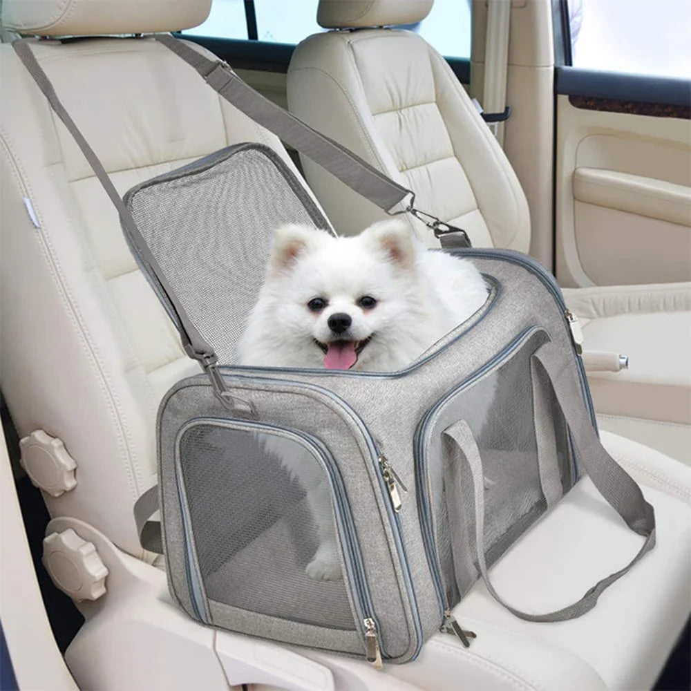 1PC Cat, Dog Carrier for Small Medium Cats Puppies up to 15 Lbs, Collapsible Travel Puppy Carrier