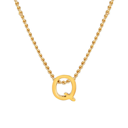 Vnox Chic Tiny A-Z Letters Necklaces for Women Girls, Gold Color Stainless Steel Initial Chokers,Small Pendent Necklaces Jewelry