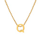 Vnox Chic Tiny A-Z Letters Necklaces for Women Girls, Gold Color Stainless Steel Initial Chokers,Small Pendent Necklaces Jewelry