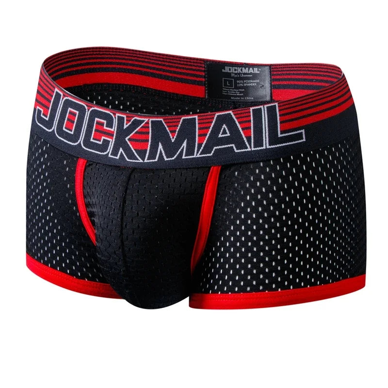 Sexy Men Underwear Boxer Shorts New Trunks Mens Boxershorts Underware Boxers Funny  Low Waist Nylon Mesh Breathable Quick Drying