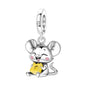 Hot Sale 925 Sterling Silver Dog Cat Cute Pet Animals Pendant Birthday Party Gift for Women Bangle Bracelet Necklace DIY Jewelry