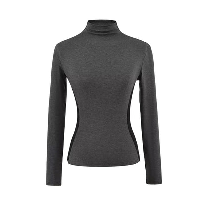 Women's High Neck Slim Fit Fleece Base Layer Top