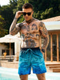 Men's Hawaiian 3D Gradient Palm Tree Pattern Beach Shorts Quick Dry Outdoor Leisure Sports Shorts Fashion Men's Shorts
