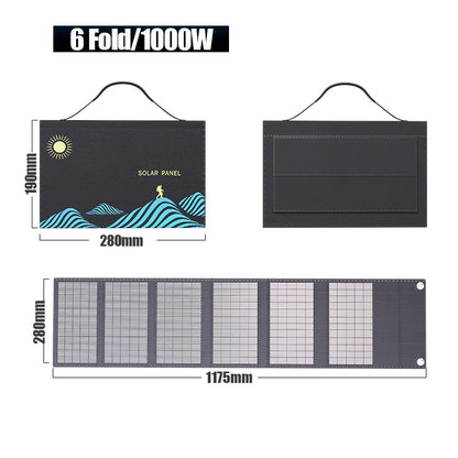 1000w Solar Panel Portable Folding Bag Usb+dc Output Solar Charger