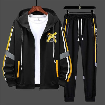 Men’s Printed Cardigan & Pants Tracksuit Set