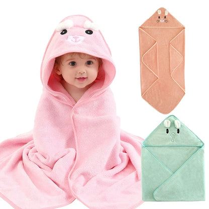 A Soft, Absorbent Baby Bath Towel with Cartoon Design, Thin Summer