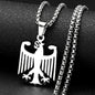 Hollow German Eagle Bundesadler National Emblem Symbol Pendant Necklaces Gold Color Stainless Steel Chain Germany Jewelry Gift