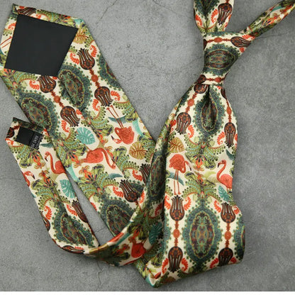 Fashion 8CM Wdith Elegant Neckties Vintage Retro Flower Printed Ties For Adult Mens Casual Daily Neckwear Wedding Party Cravate