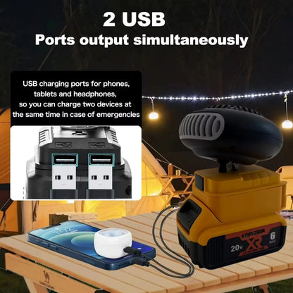For Dewalt 20V MAX Battery Cordless Portable Space Heater, Indoor Outdoor Winter Warmer with USB Charging Port