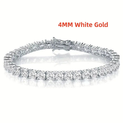 Factory Price Real S925 Sterling Silver Plated 18K Gold 5A Grade Zircon Black Tennis Bracelet for Men and Women Fashion Jewelry
