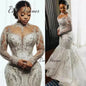 Customized Africa Fashion 2026 Quality Mermaid Wedding Dresses Luxury Beaded Lace Appliques Plus Size Wedding Dress Ladies W1424