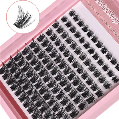 120pcs Lash Clusters Wispy Individual Eyelashes 8-16mm D Curl Fluffy Cluster Lashes Natural Look Eyelash Extensions