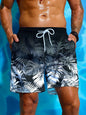 Men's Hawaiian 3D Gradient Palm Tree Pattern Beach Shorts Quick Dry Outdoor Leisure Sports Shorts Fashion Men's Shorts