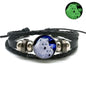 Glow In The Dark Wolf Head Bracelet Multilayer Leather Bracelet Charm Women Men Fashion Luminous Bracelets Wolf Jewelry