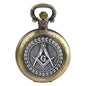 Free and Accepted Masons Glass Dome Pocket Watch with Chain Fashion Necklace Pendant Chain Jewelry Gifts Men Women Clock