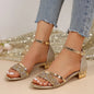 New Fashion Party Women's Sandals Gold and Silver Low Heel Casual