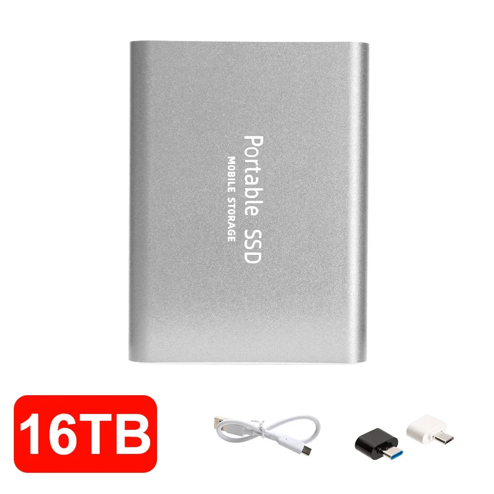 16TB High‑speed Portable External SSD USB 3.1 Type‑c External Hard