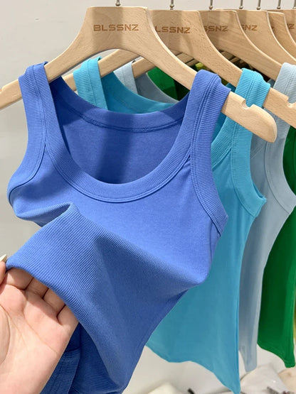 Zjaiss Women's Ribbed Elastic Summer Tank 2026