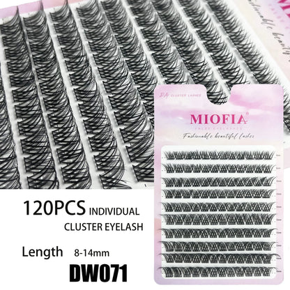 MIOFIA DIY Eyelash Clusters Fluffy Natural Anime Lashes 8-14mm Mixed Length Large capacity 3D Russian Volume Eyelash Extension