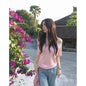 Fashion Loose Ladies Batwing Sleeve Trend Solid Color Off Shoulder Summer New Style Pullover Slash Neck Tshirt Tops Short Sleev