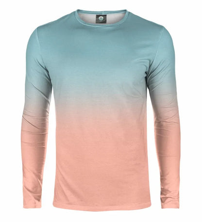 Spring and Autumn Fashion Long Sleeve Men's Abstract 3D Striped Gradient Solid Color Printing Loose Casual Hoodie