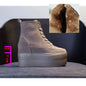 Fujin 12cm Suede Genuine Leather Women Shoes Wedge High Heel Platform Casual Breathable Casual Winterr Shoes Women Ankle Boots