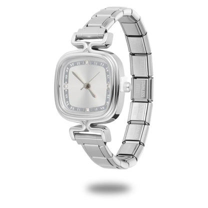 1PC 's Stainless Steel Round Simple Watch Bracelet Bangle for Friend