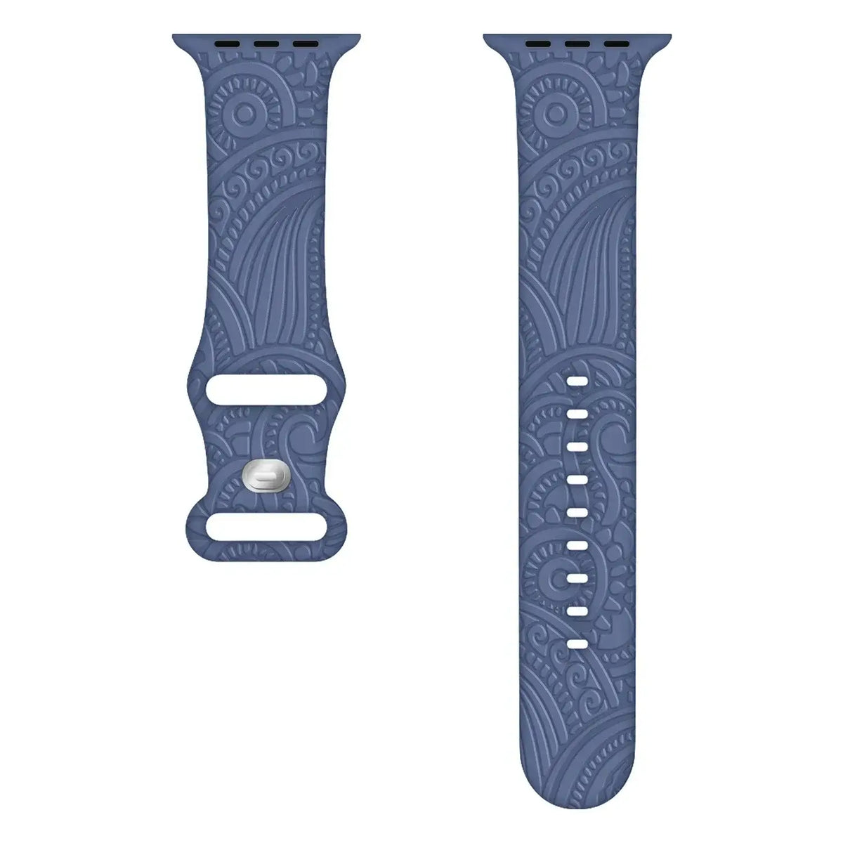 Apple Watch Engraved Silicone Band, Ornamental or Leopard