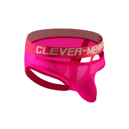 CLEVER-MENMODE Men Penis Cockstrap Underwear Sexy Bulge Pouch Briefs Cockring Lingerie Mesh Sheer Panties Jockstrap O-Ring