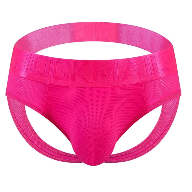 Open Back Sexy Men Underwear Briefs Underpants Nylon Mesh Quick Dry Gay Men's Jockstrap Bikini Slip Men Tanga Briefs Thong Swim