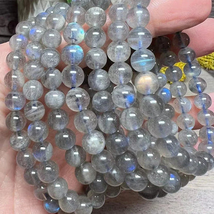 Ruberthen 6 MM Natural AAA Labradorite Bracelet High Quality Womens Strength Protection Healing Jewelry