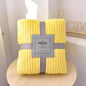 Soft Coral Fleece Blanket On The Sofa Thickened Winter Bed Blanket Warm Stitch Fluffy Bedspread Plaid Sofa, Excluding cardboard