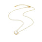 14K Gold Plated Stainless Steel Necklace Woman Five Leaf Petals Double