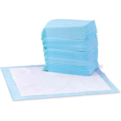 Leak Proof Dog Puppy Potty Pads, 5-Layer Quick Dry High Absorbency, Extra Large Blue White Disposable Training Mats