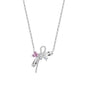 Romantic Pink Crown Heart Pendant Necklace Genuine 925 Sterling Silver Elegant Fine Jewelry for Women Wedding Holiday Presents