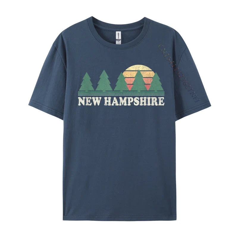 New Hampshire NH Vintage Retro 70s Cosie Men's Fashionable Custom Tees O Neck Pure Cotton Top T-Shirts Casual T-Shirts