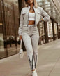 Women’s Zipper Crop Jacket & High Waist Pants