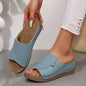 Summer Soft Platform Slippers Women 2025 Fashion Peep Toe Wedges Flip Flops Woman Light Med Heel Casual Beach Shoes