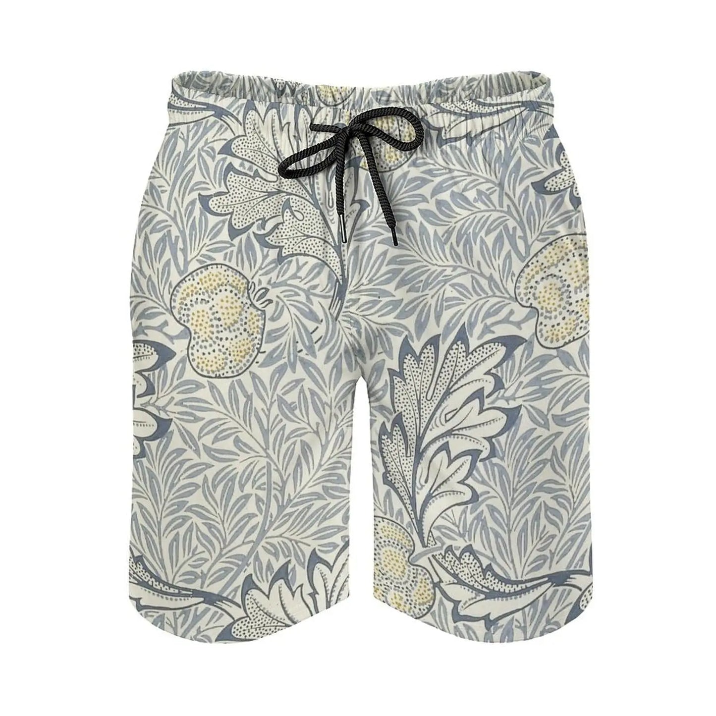 Men's Leaf Printed Pattern Casual Shorts Boys Summer Cool Hawaiian 3D Printed Casual Swim Trunks Drawstring Surfboard Shorts