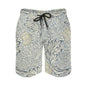 Men's Leaf Printed Pattern Casual Shorts Boys Summer Cool Hawaiian 3D Printed Casual Swim Trunks Drawstring Surfboard Shorts