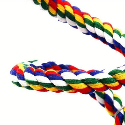 1pc Parrot Bird Toy Hanging Braided Rope Pet Stand Training Accessories,Bird Cage Accessories Swing Toy