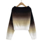 Women’s Retro Gradient Off-Shoulder Sweater
