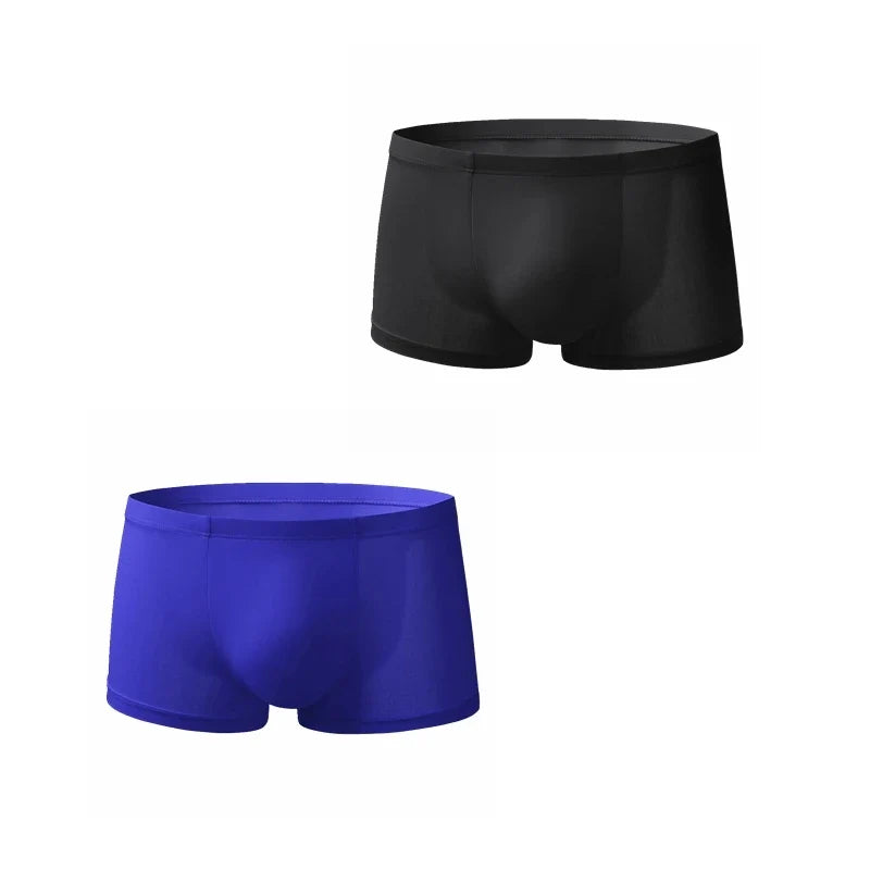 2PCS/Lot Man Underpants Boxershorts Ice Silk Cool Men Boxer Trunk Underwear Men’s Panties Pajama Shorts Loungewear Arrow Pants