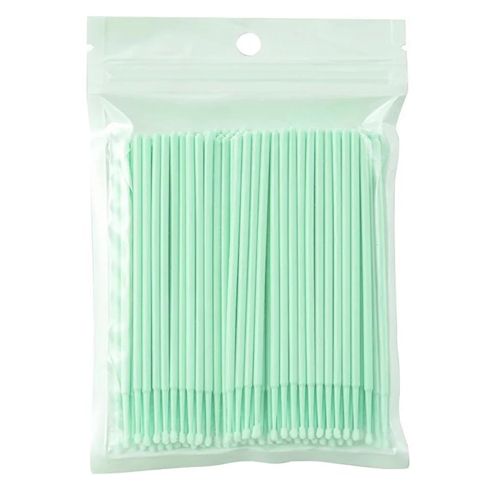 100PCS Micro Swab Applicator Eyelash Cleaning Brush Lash Extension Micro Brushes Cotton Swab Individual Eyelashes Removing Tool