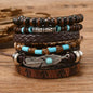 Feather Evil Eye Ethnic 5-6pc/set wood bead tree Charms bracelets Hamsa Hand Butterfly Bohemia Men Bracelets Women Jewelry