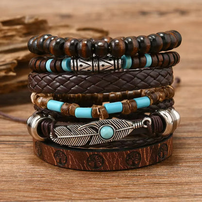 Vintage Casual 6 Pc/set Handmade Men Women Bracelets