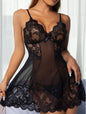 Transparent Sexy Underwear Women Nightdress Teddy Suspender Night Dress Erotic Set Plus Size Deep V Dress Hot Lingerie &Thong