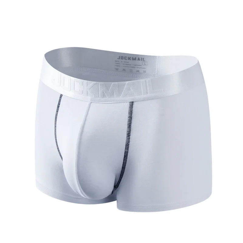 Underwear Men Boxer Briefs Mesh Pouch Penis Scrotum Separation U Convex Unterhosen Herren Boxers Hombre Boxershorts Breathable