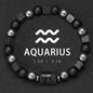 12 Zodiac Bracelets Natural Stone Cancer Virgo Leo Libra Bracelet Couples Friendship Gifts Bracelets Jewelry pulsera hombre