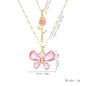 Elegant Pink Crystal Butterfly Necklace for Women High-End Zircon Flower Pendant Fashionable Jewelry Gift